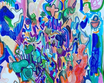 colorful abstract, geometric abstract, pastel colors abstract, original art, organic shapes abstract, contemporary abstract