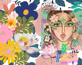 Be a Goddess – Bohemian Printable Art Card | Feminine Empowerment Wall Decor | Instant Download | Spiritual Girl Gift | Art by Rosalina