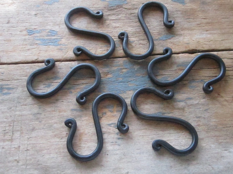 Set of 6 Hand S Hookspot Rack Hooks Blacksmith Made Etsy