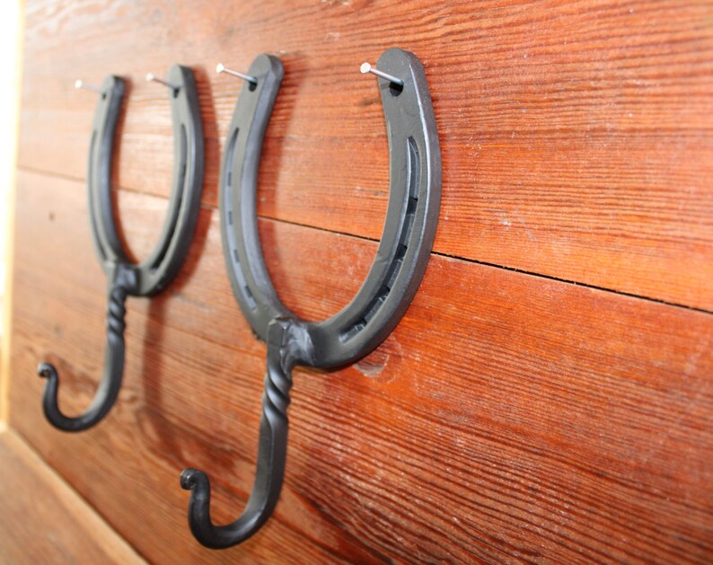 Hand Horseshoe Hook Set Wall Hooks Entryway Mid Etsy