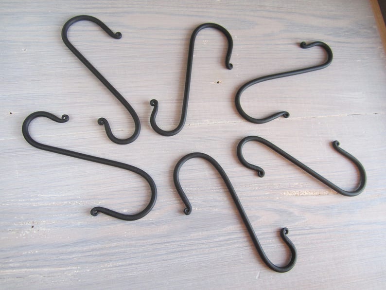 Set of 6 Pot Rack Hooks Steampunk Pipe Bar Hooks Rustic Etsy