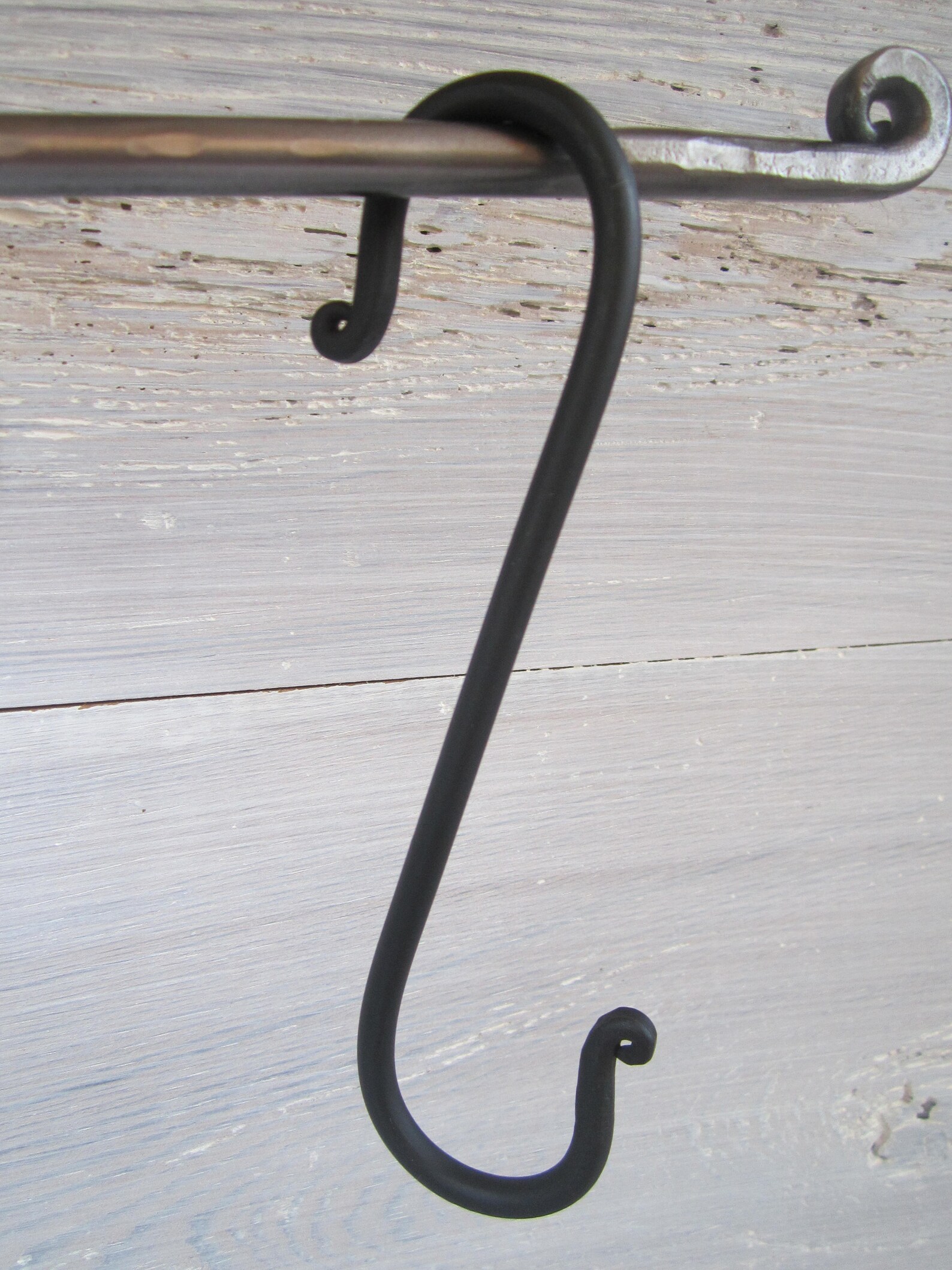 Set of 6 Wrought Iron Hooks S Hooks Pot Rack Hooks Rustic Etsy