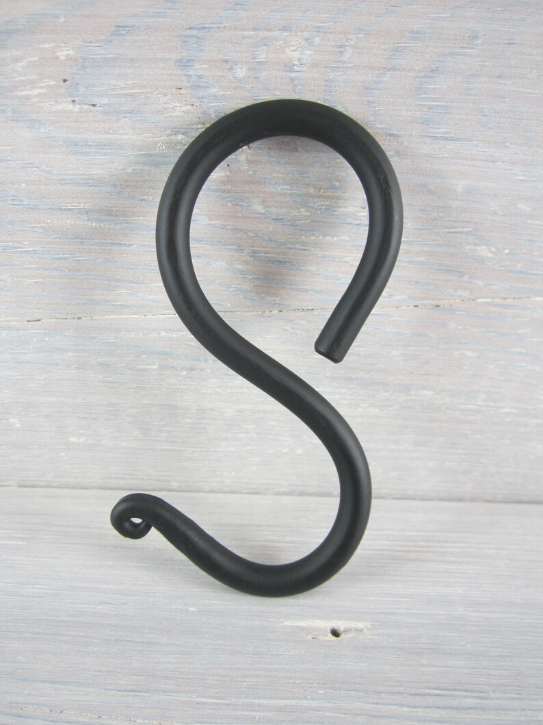 Set of 6 Wrought Iron Closed End S Hooks Kitchen Utensil Etsy