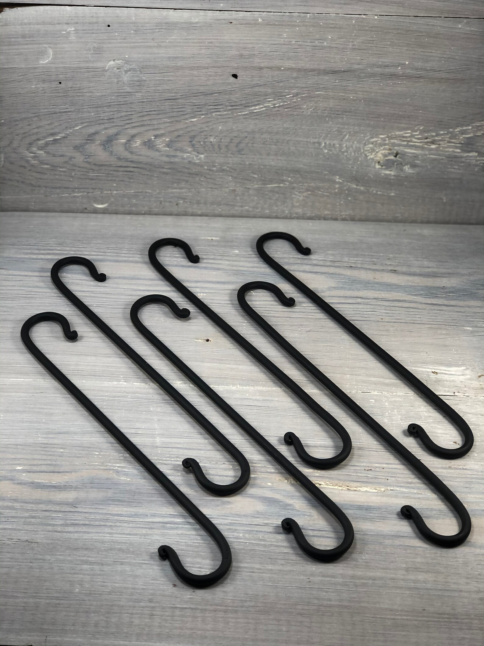 Set of 6 S Hooks Rustic Metal Hookgarden Hanger Outdoor Etsy