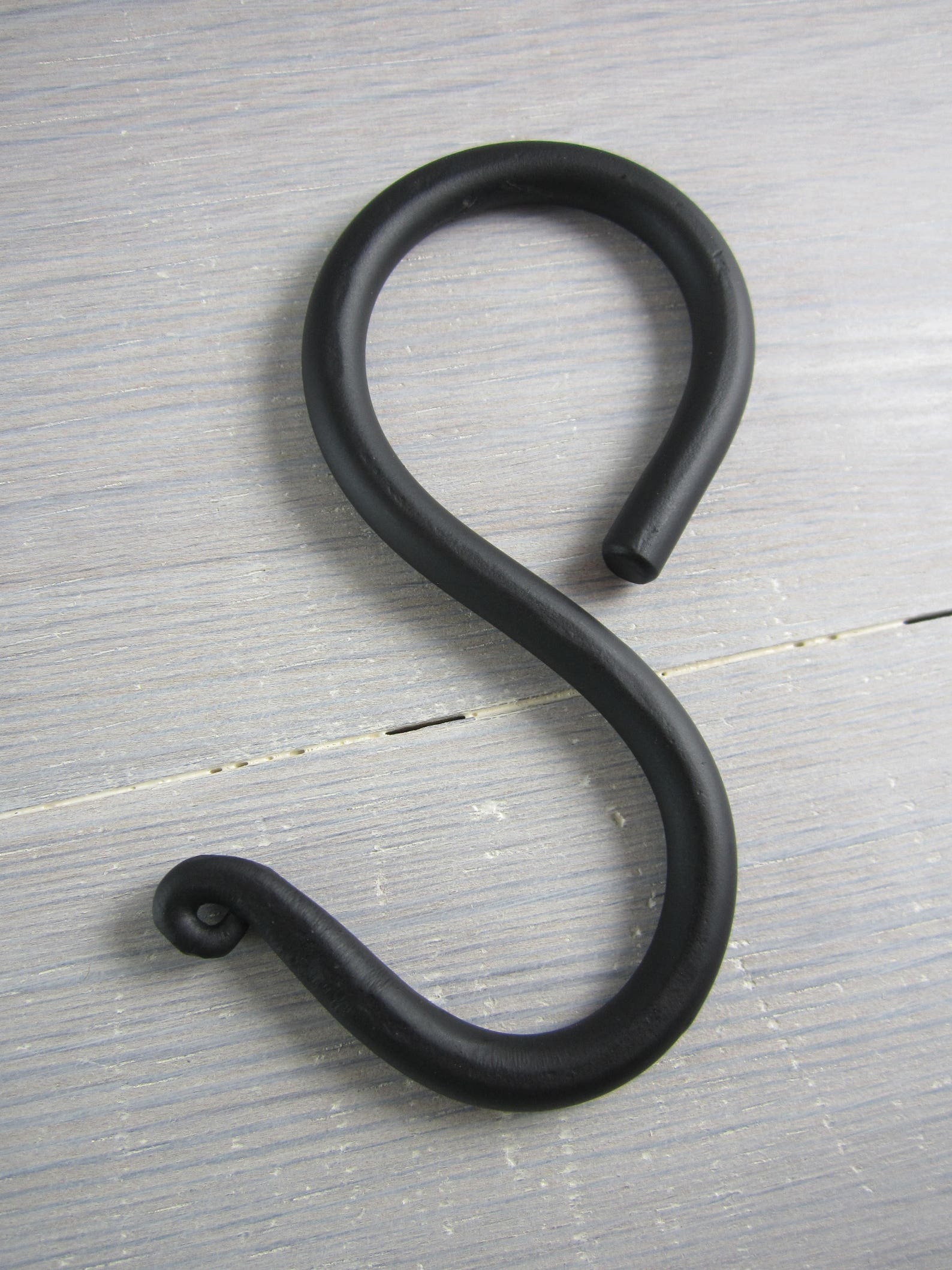 Set of 6 Wrought Iron Closed End S Hooks Kitchen Utensil Etsy