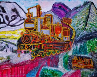 La encantadora cervecería Chugging (pintura original)