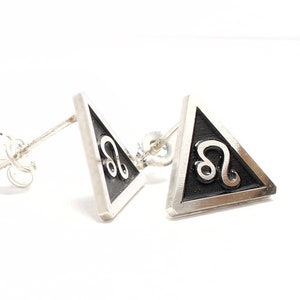 Sterling Silver Zodiac Stud Earrings: Fire Sign Astrology Jewelry
