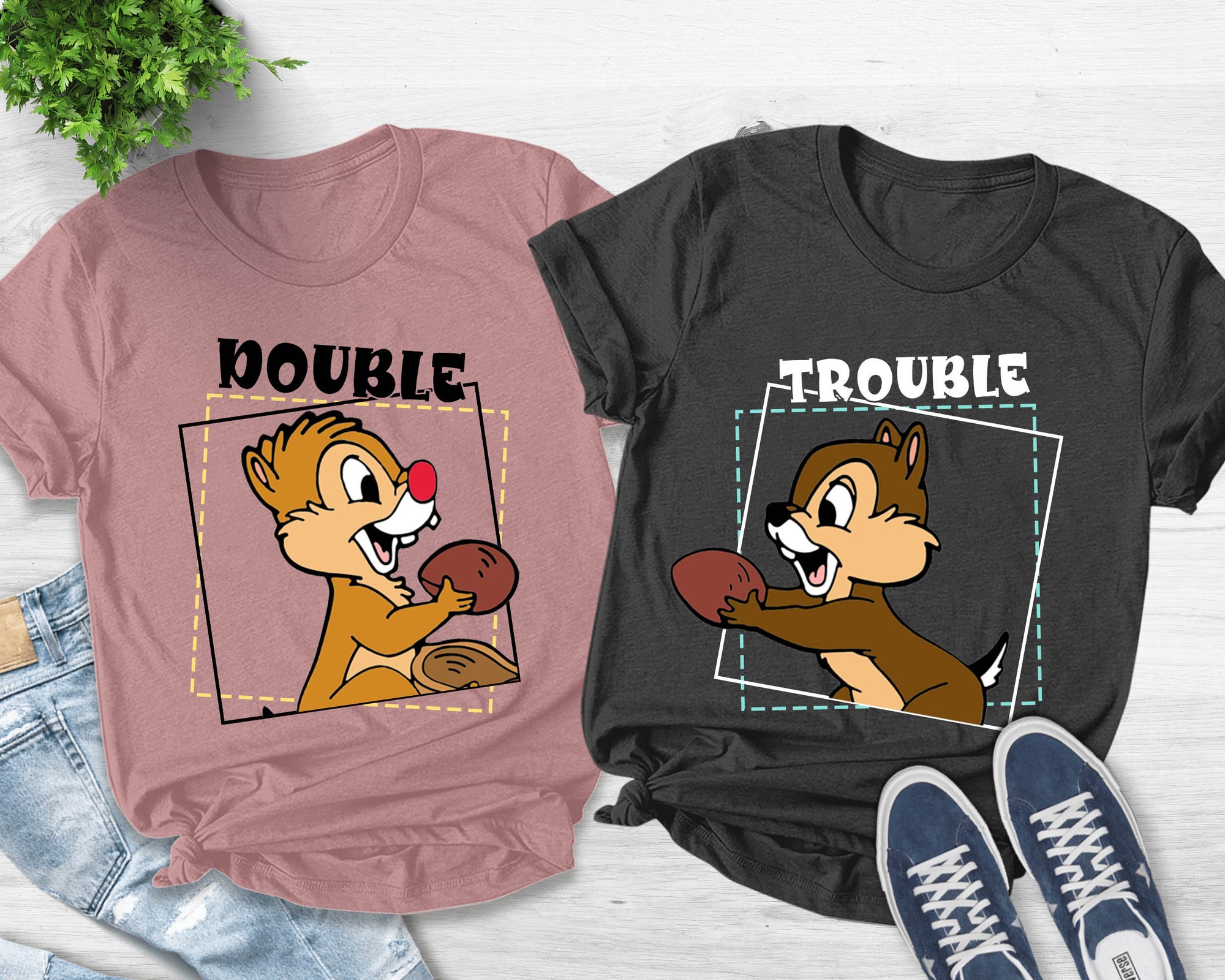 Discover Chip and Dale shirt, Double Trouble Shirt, Disney Couple Shirts, Disney Family Shirts