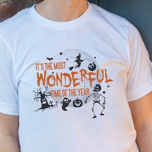 It&#39;s the Most Wonderful Time of the Year, Halloween Shirt, Cute, Spooky, Ghost, Pumpkin, Witch, Retro spooky Shirt, Graves, Skeleton, Moon