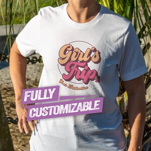 Retro Girls Trip 2023 Shirt, Custom Matching Vacation Shirts, Best Friend Gift, Girls Travel Shirt, Girls Vacation Shirt
