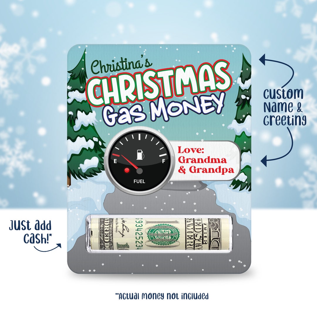 Christmas Gas Money Card Holiday Gift Money Envelopes Etsy