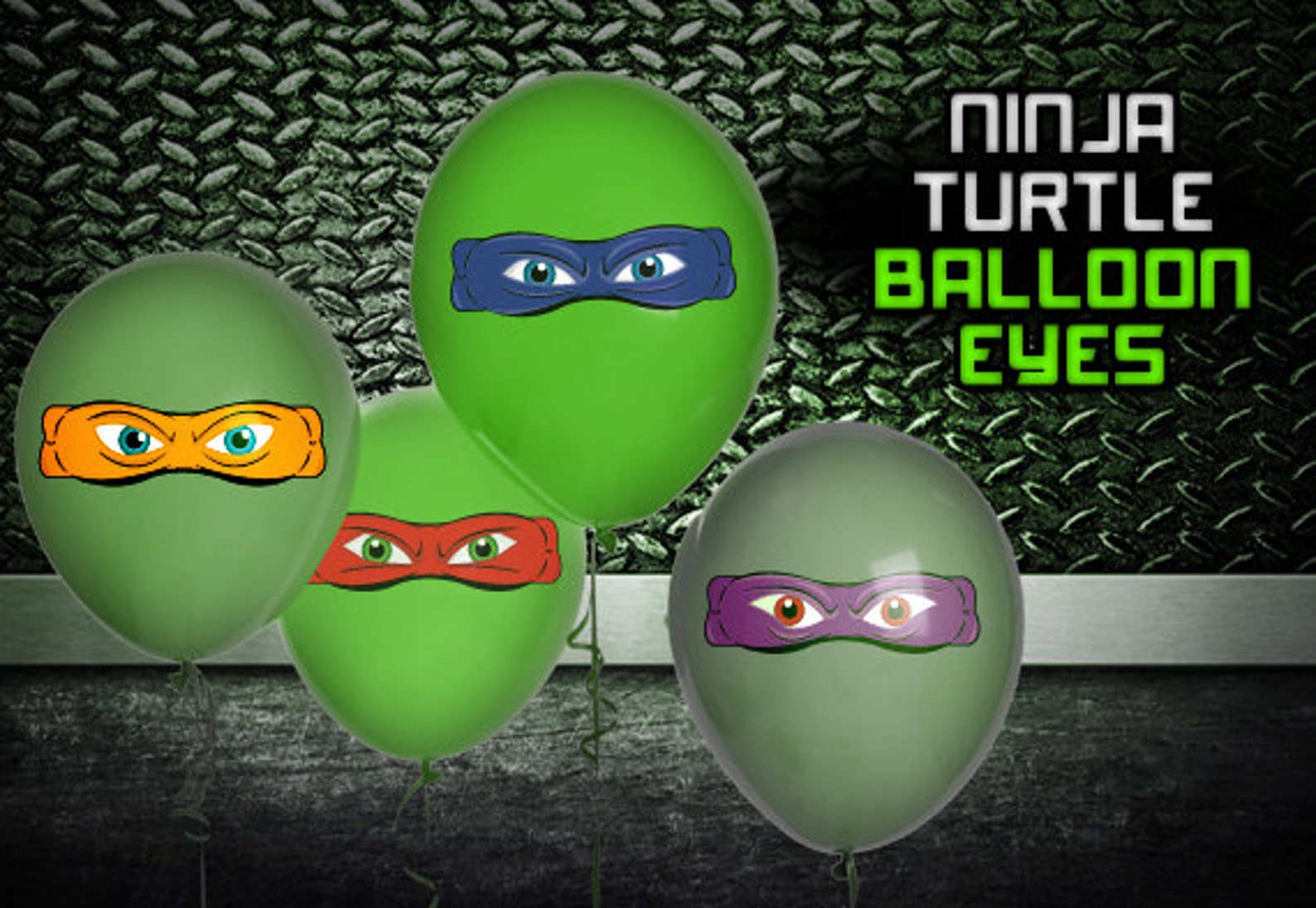 Ninja Turtle Balloon Eyes digital File - Etsy