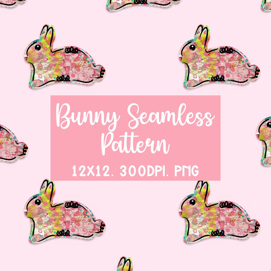 Preppy Bunny Seamless Pattern | Coquette Easter Bunny Digital Paper ...