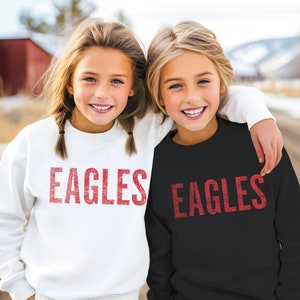 Kids Eagles Sweatshirt, Distressed Kids Shirt, Kids Vintage School Shirt, Kids Eagles Shirt, Vintage Eagles Sweatshirt, Trendy Eagles Shirt