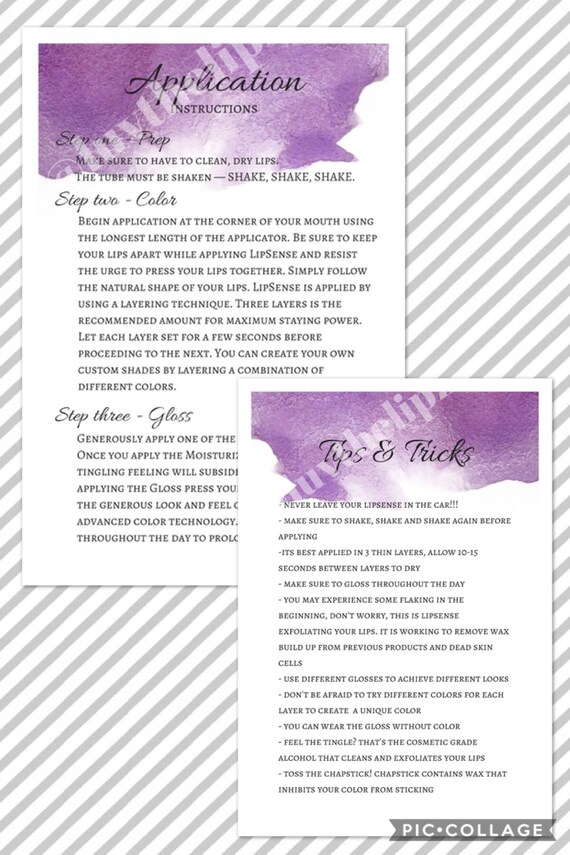 Lipsense Tips and Tricks Printable Purple | Etsy