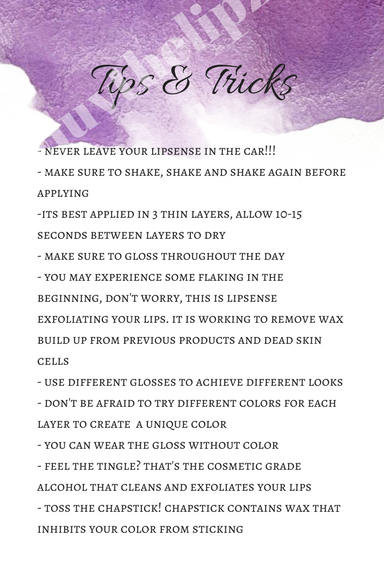 Lipsense Tips and Tricks Printable Purple - Etsy