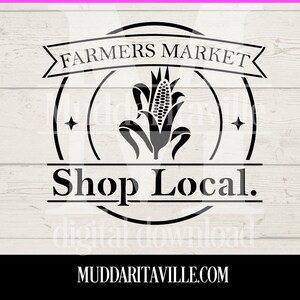 DESCARGA DIGITAL - Mercado de agricultores - Archivo de plantilla de bolsa de mano - Signo - Taller - Tienda local - Svg, Dxf, Eps, Png