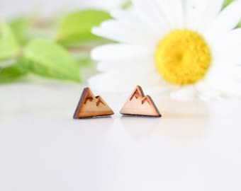 Wood mountain earrings - adventure earrings