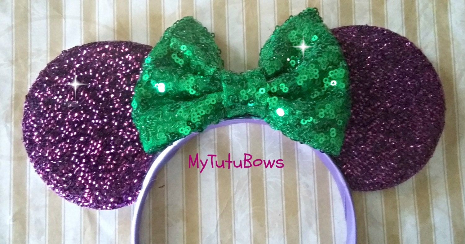 Ready to Ship Halloween Spiderweb Floral Mouse Ears with Lights