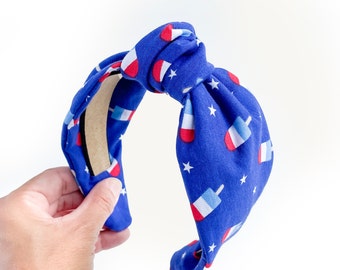 Mother's Day Gift Ideas, Patriotic Headband, memorial day, top knot headband, red white and blue, gifts for Mom