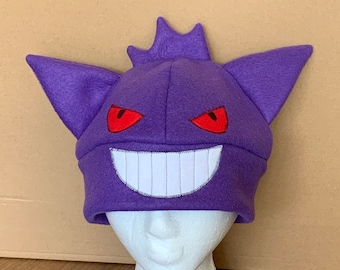 Gengar Inspired Fleece Beanie Hat