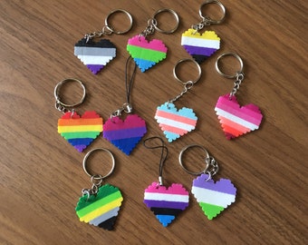 PRIDE Heart Mini Charm/Keychain/Earrings