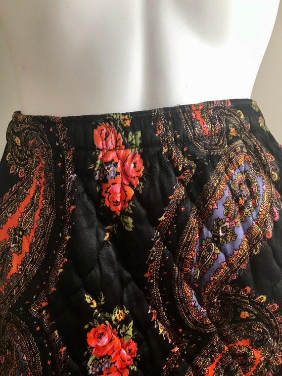 Quilted Paisley Hippie Maxi Skirt - image 3