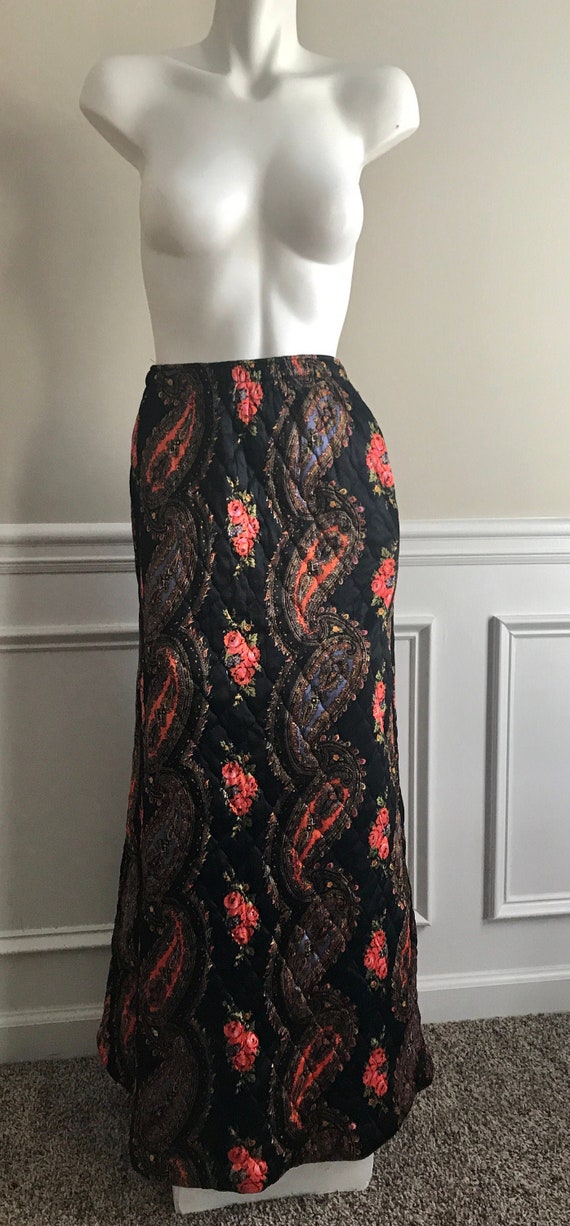 Quilted Paisley Hippie Maxi Skirt