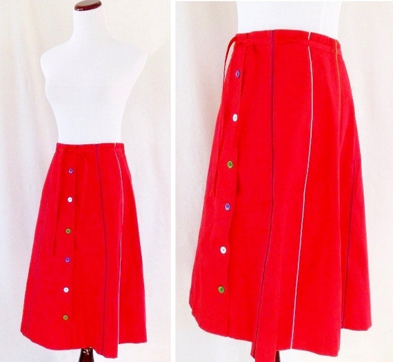 button front skirt etsy
