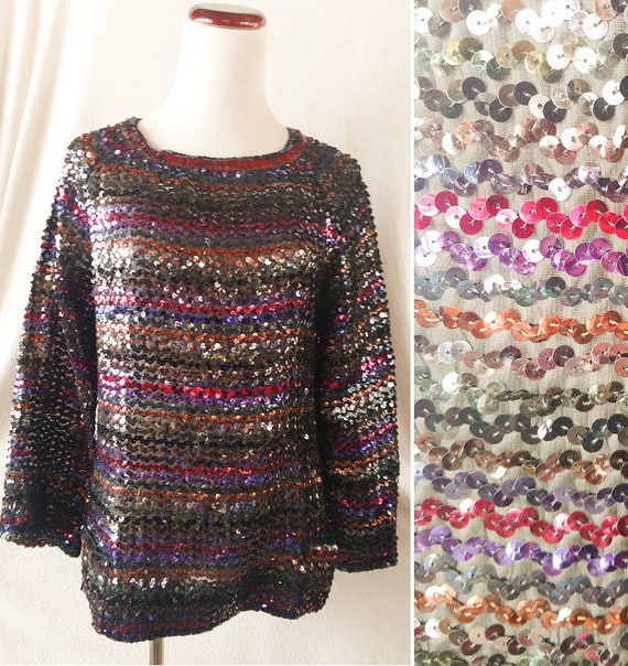 rainbow sequin sweater