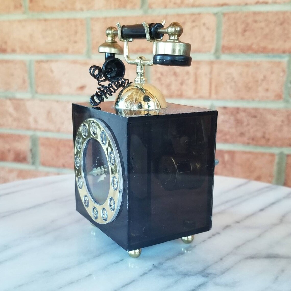 Vintage Old Fashion Dial Up Telephone Faux Clock Music Box Etsy