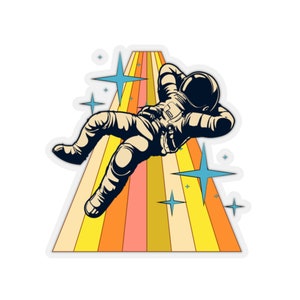 Space Man Chilling Kiss-Cut Sticker