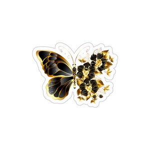 Autocollants découpés papillon doré