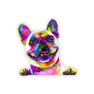 Bunte Französische Bulldogge Kiss-Cut Aufkleber