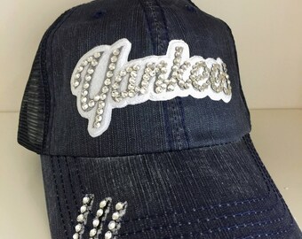 bedazzled yankee hat
