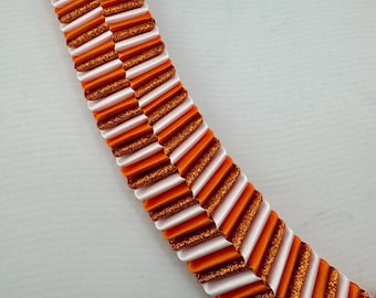 Love Chain Box Braid Homecoming Mum - Orange and White