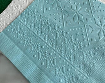 Winter Sweater Weather Embossed Paper Napkins ~ Christmas Party ~ Beverage ~ Cake ~ Dessert ~ Bar