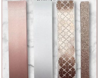 DIY Loopy Loop Chain Ribbon Kit - Homecoming Mum - Rose Gold Imprint Ribbon