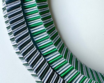 Love Chain Box Braid Homecoming Mum - Green or Hunter Green & Silver Glitter