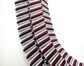 Love Chain Box Braid Homecoming Mum - Maroon or Burgundy, Silver Glitter, and White