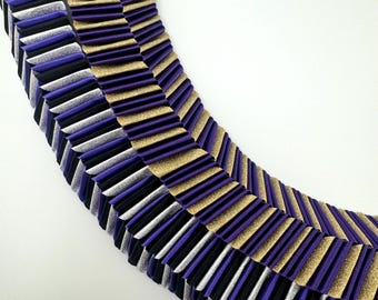 Love Chain Box Braid Homecoming Mum - Regal Purple/Gold or  New Violet/Silver Diamond Dust  - READY TO SHIP