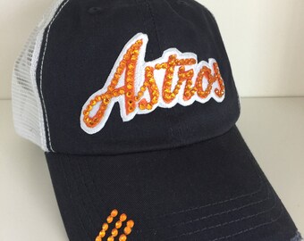 Gorra de béisbol de los Astros con cristales Swarovski