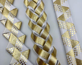 Homecoming Mum Braids - Gold & White - Victory, Bubble Military, Spirit
