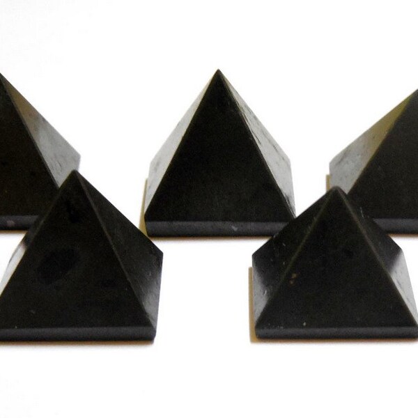 Black Tourmaline Pyramid Set of 5 for Chakra Healing, Reiki, Crystal Healing GemStone healings