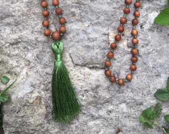 Australian Sandalwood Mala | 6mm Sandalwood Prayer Beads | Meditation Necklace