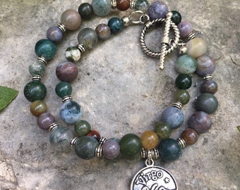 Virgo Stone Bracelet | Zodiac Wrap Bracelet | Jasper Jewelry