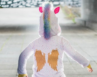 Butterfly Unicorn Hoodie Handmade Embroidered for Kids and Adults