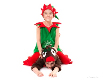 Weihnachten Weihnachtself Kostüm für Kinder Weihnachtsgeschenk
