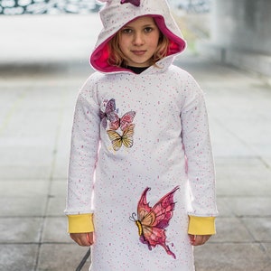 Butterfly Unicorn Hoodie Handmade Embroidered for Kids and Adults image 2