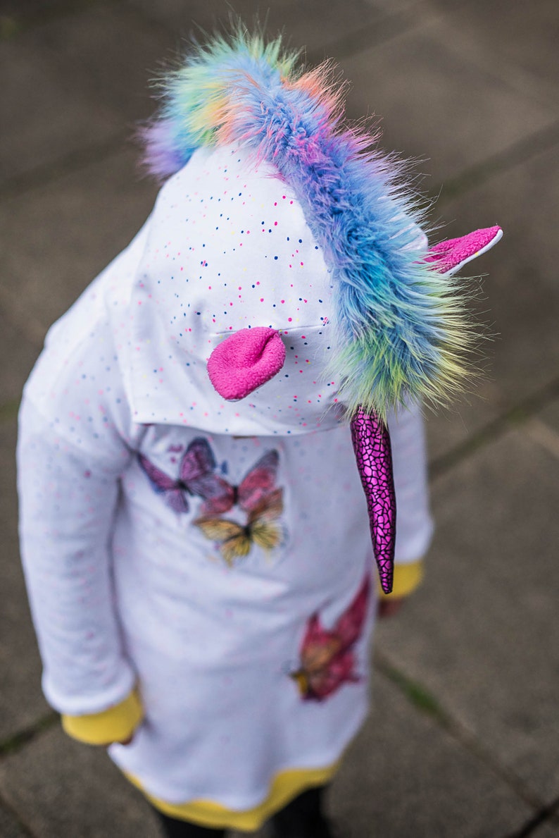 Butterfly Unicorn Hoodie Handmade Embroidered for Kids and Adults image 3